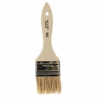 White Bristle Paint Brush, 5/16 in Thick x 2 in W, Wood Handle