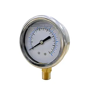 2-1/2 Liquid Filled Gauge 0-60 PSI Lower Mount SS Case 1/4 MPT