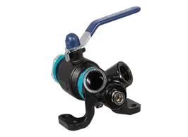 UNIPIPE AIR - Wall Mounted Drop End with 25mm Ball Valve and Double 1/2" Port - UASFDB.025015N
