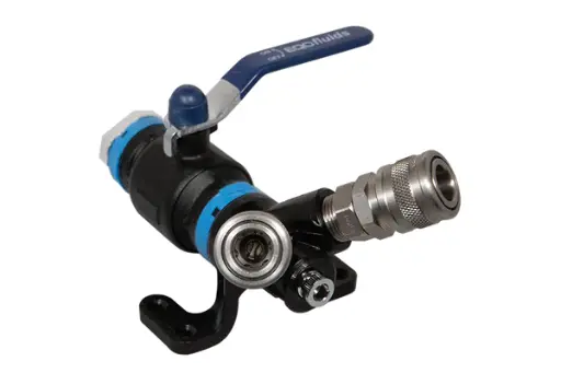 UNIPIPE AIR - Wall Drop w/ 25mm Valve and Double 1/4 Quick Connect - UASFDBQ.025015N