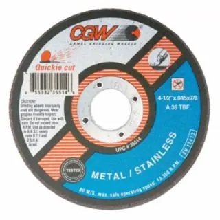 Quickie Cut™ Type 1 Extra Thin Cut-Off Wheel, 6 in dia, 0.045 in Thick, 7/8 in Arbor, 36 Grit