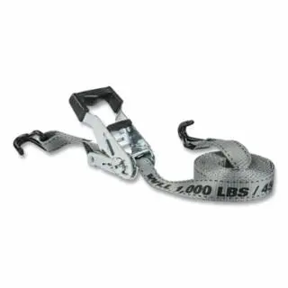  High Tension Ratchet Tie-Downs with Double J-Hooks, 1 in W x 12 ft, 1,000 lb Load Capacity - 4Pk