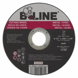 Cutting Wheel, 4-1/2 in dia, 0.045 in Thick, 7/8 in Arbor, 60 Grit, Aluminum Oxide